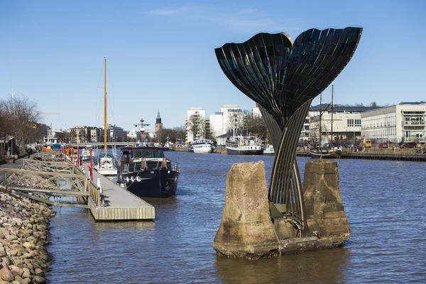 Embankment of the river Aura, Turku — Stock Photo, Image