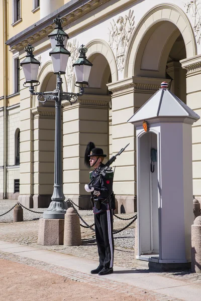 皇宫在奥斯陆的保护 — 图库照片