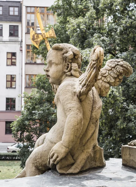 Angel sitting on the balcony — Stock Photo, Image