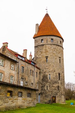 Tallinn, Estonya - Loewenschede Tower (Loewenschede parçalanmış) Tallinn 'in (7 Kooli Caddesi) ortaçağ şehir duvarının bir kulesidir. 14. yüzyılın mimari anıtı..
