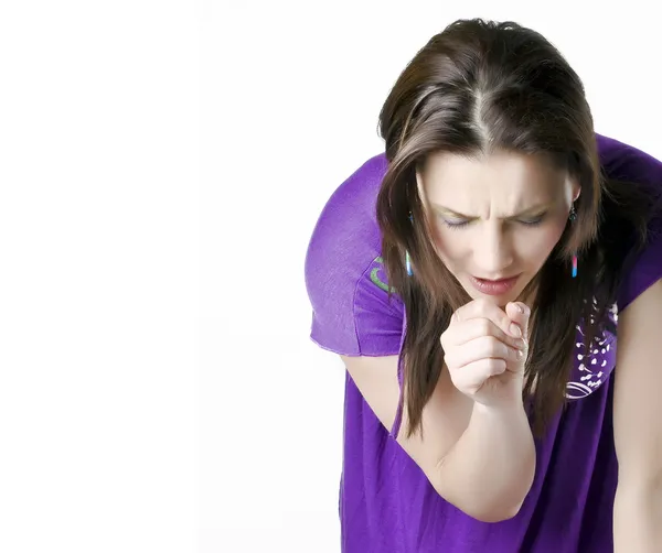 Young girl coughing — Stock Photo, Image