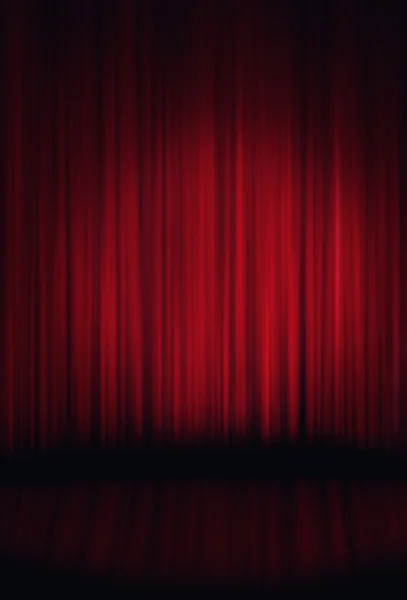 Spotlight on red stage curtain — Stock Photo, Image