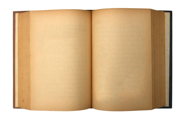 Gammal bok med tomma gul färgade sidor — Stockfoto