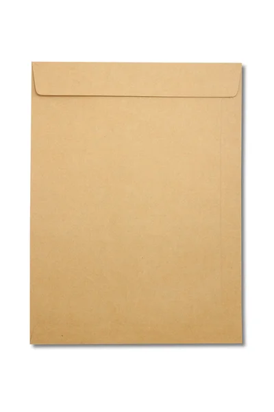 Бумажный конверт изолирован на белом фоне — стоковое фото