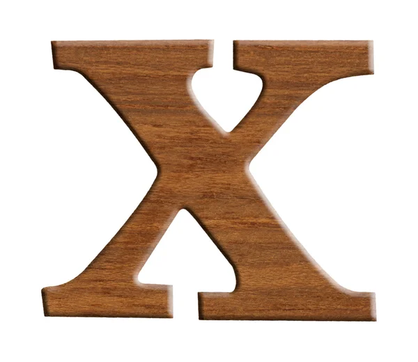 Alphabet aus Holz, isoliert auf weißem Hintergrund. — Stockfoto