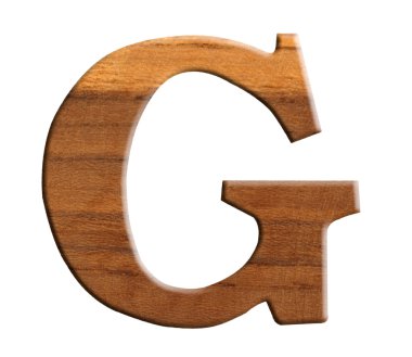 alfabe, ahşaptan yapılmış izole beyaz zemin üzerine.