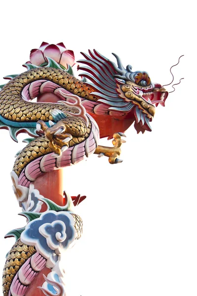 Dragon statue on white background — Stock Photo, Image