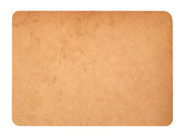 Beyaz arkaplanda eski bir kartpostalın kapağını kapat