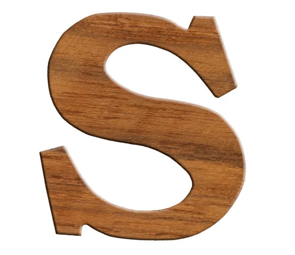 Alfabet wykonane z drewna, na białym tle na białym tle. — Zdjęcie stockowe