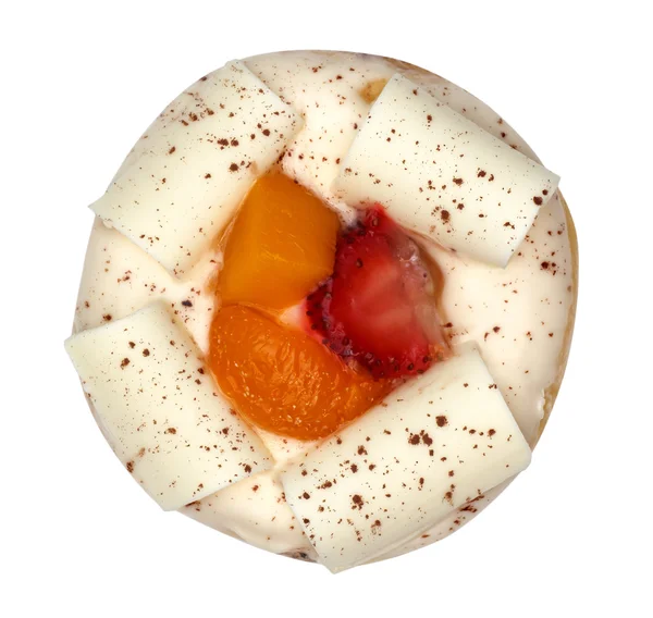 Білий шоколадний пончик з фруктами — стокове фото