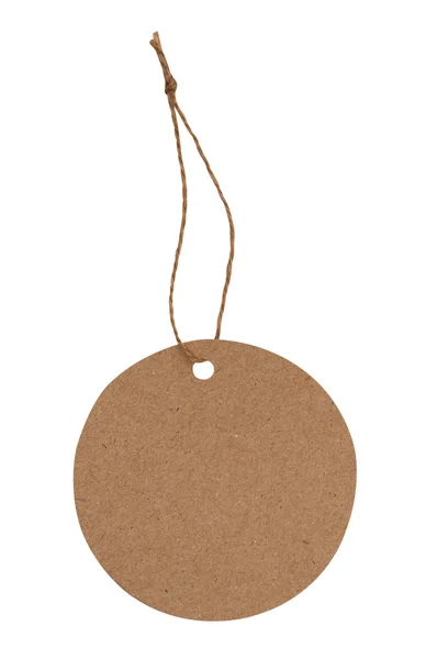 Blank tag tied with brown string — Stock Photo, Image