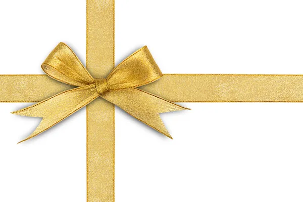 Golden ribbon isolated on white — Stock Photo, Image