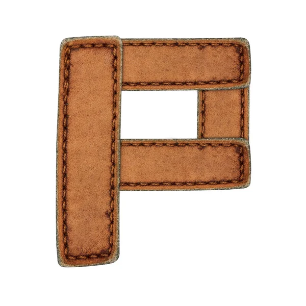Leather alphabet isolate on white — Stock Photo, Image