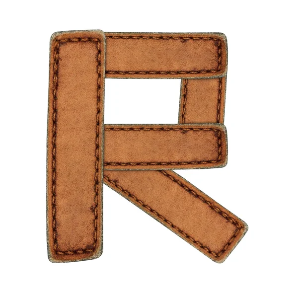 Leather alphabet isolate on white — Stock Photo, Image