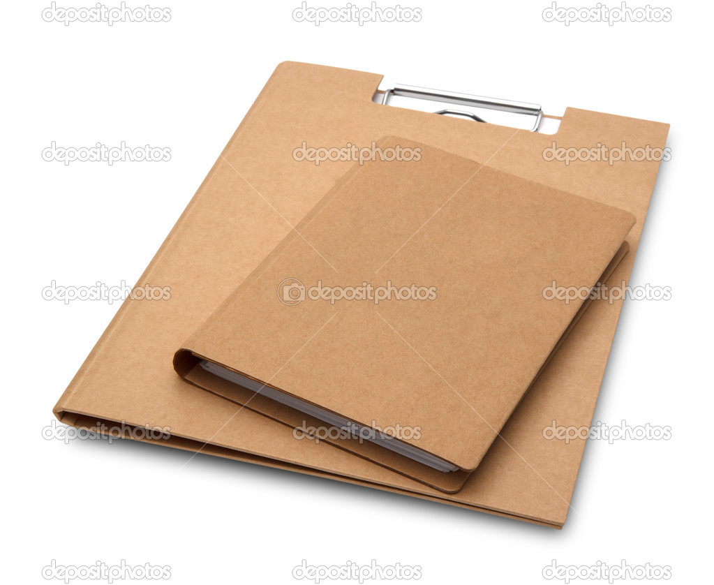 Cover recycle brown book and clipboard