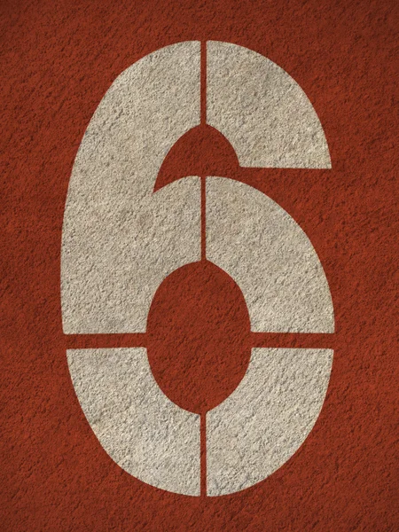 Numbers on red running track — Stock Photo, Image