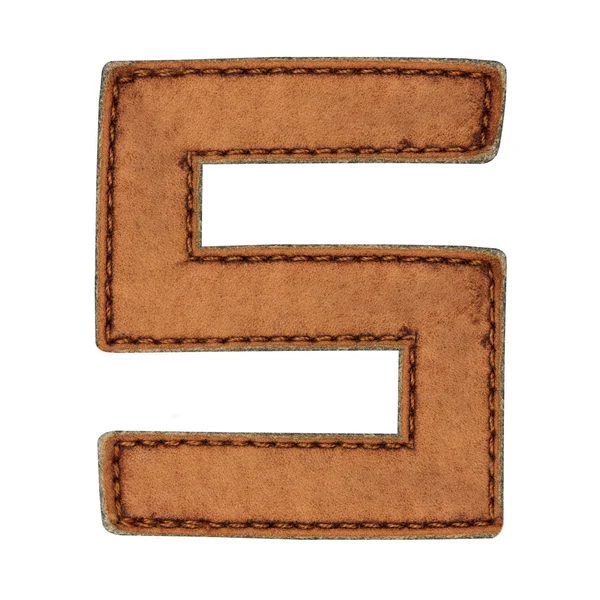 Alfabeto de couro isolado em branco — Fotografia de Stock