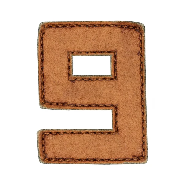 Leather alphabet isolate on white — Stock Photo, Image