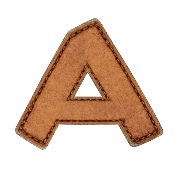 Leather alphabet isolate on white — Stock Photo, Image