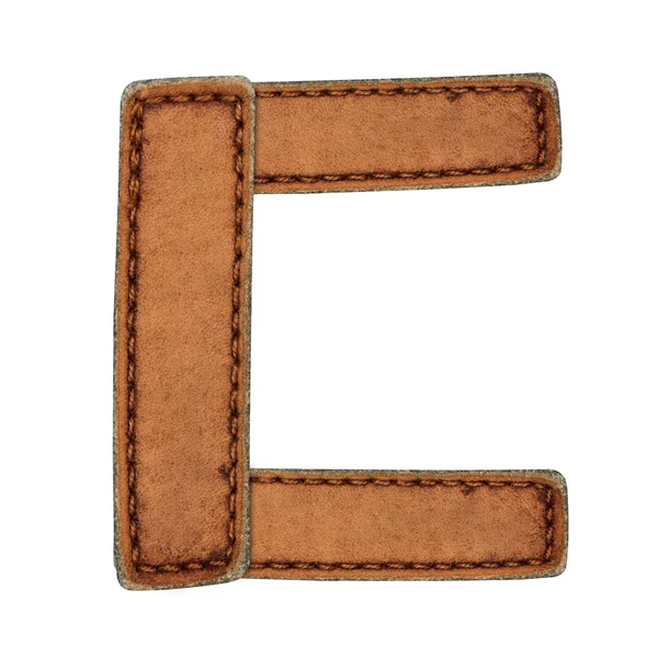 Leather alphabet isolate on white — Stock Photo, Image