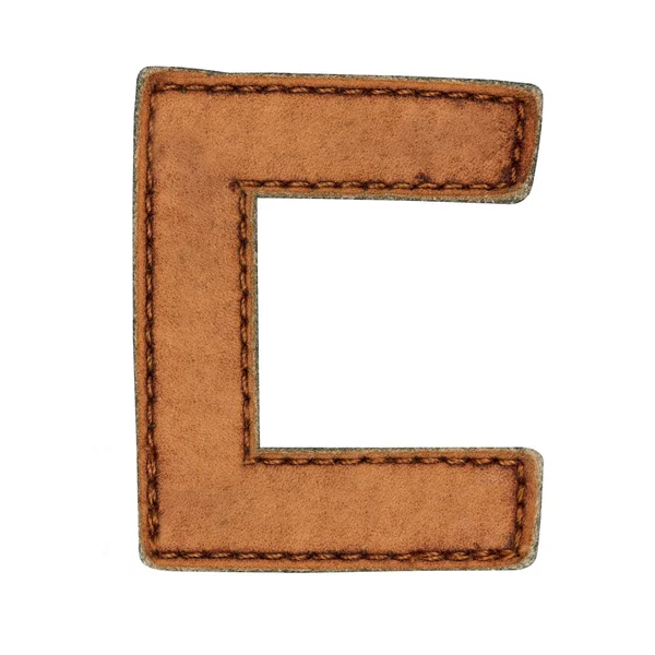 Leather alphabet isolate on white — Stock Photo, Image