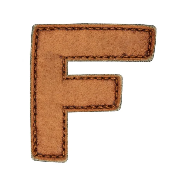 Leather alphabet isolate on white — Stock Photo, Image