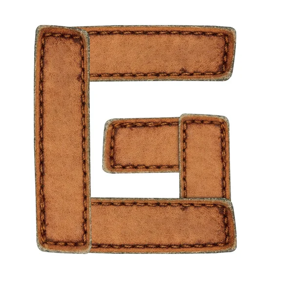 Leather alphabet isolate on white — Stock Photo, Image