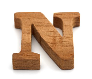 Beyaz ahşap yapılmış alfabesi