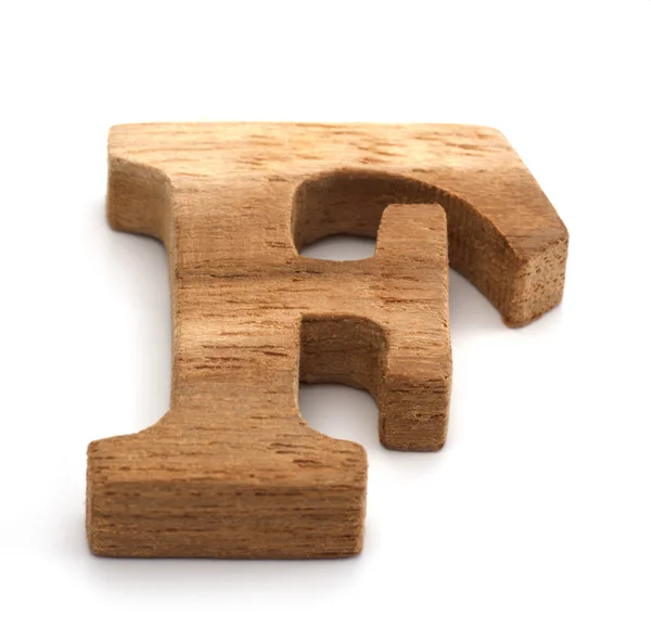 Alphabet made from wood on white — Stock Photo, Image