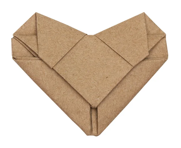Origami resirkulere papirhjerte – stockfoto