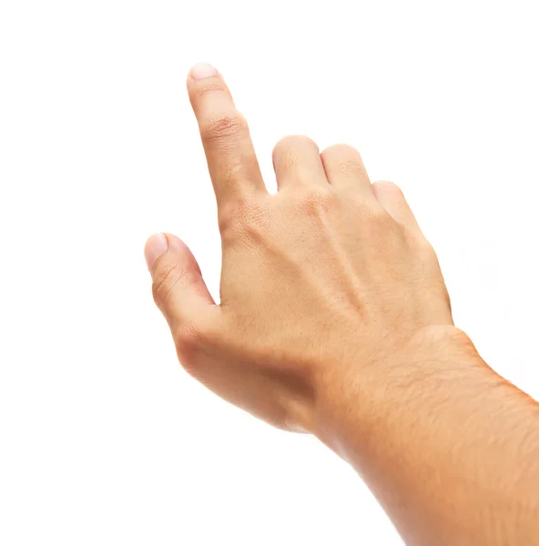 Hand touching screen — Stock Photo, Image