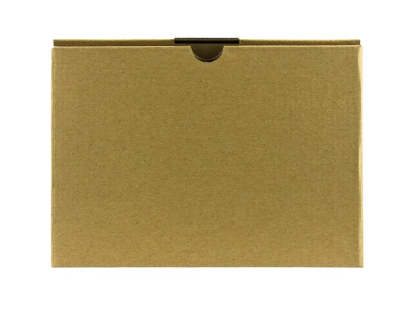 Close brown paper box on white — Stock Photo, Image