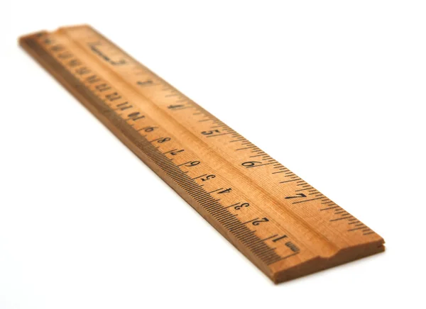 Wood ruler isolated over a white background — Stock Photo, Image