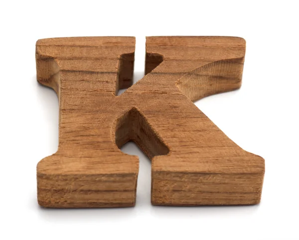 Alphabet made from wood on white — Stock Photo, Image