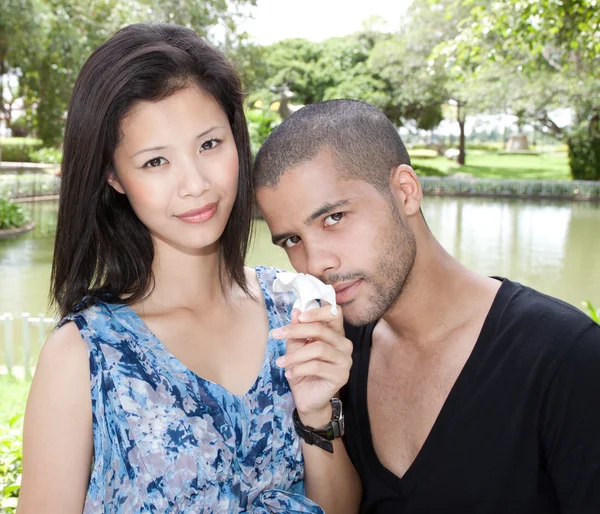African man and asian woman lover — Stock Photo, Image