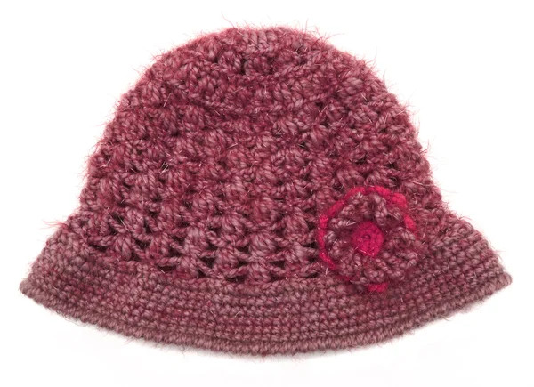 Cappello di lana lavorato a maglia isolato su bianco — Foto Stock