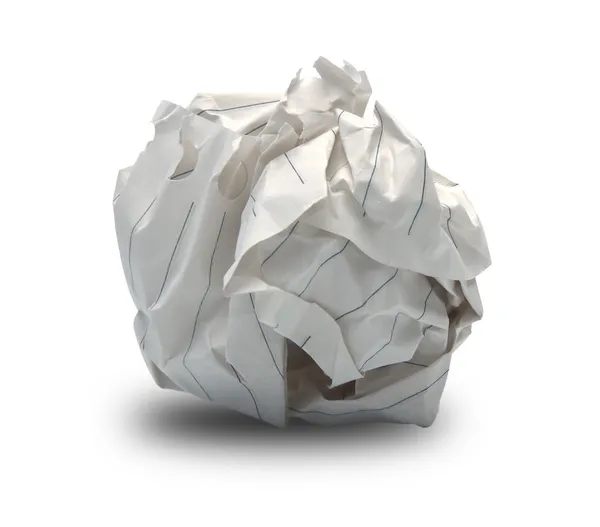 Close-up of crumpled paper ball — Stock Photo, Image