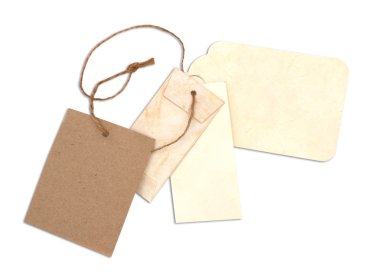 kahverengi dize ile bağlı boş etiket