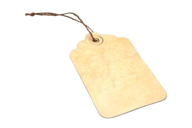 kahverengi dize ile bağlı boş etiket