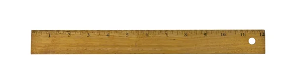 A wood ruler isolated over a white background — Stock Photo, Image