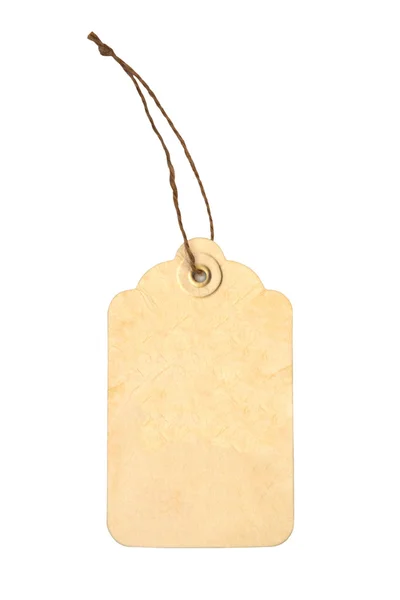 Blank tag tied with brown string — Stock Photo, Image