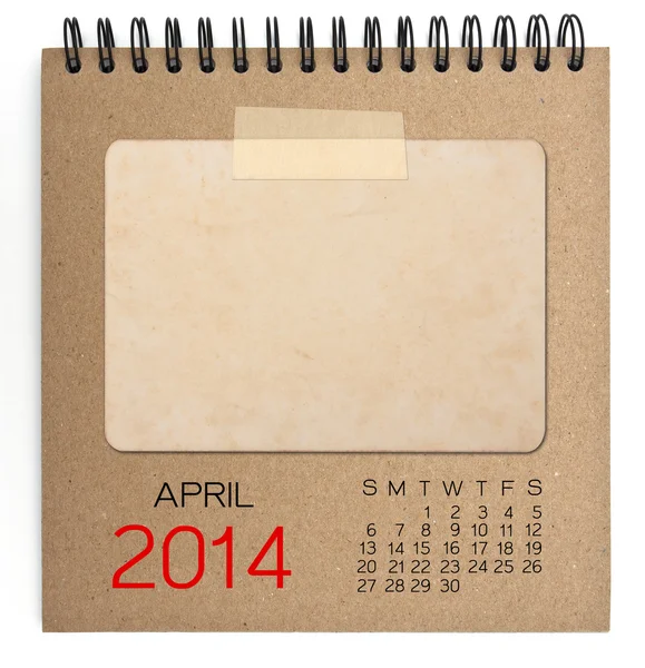 2014 kalender bruna anteckningsboken med gamla tomt Foto — Stockfoto