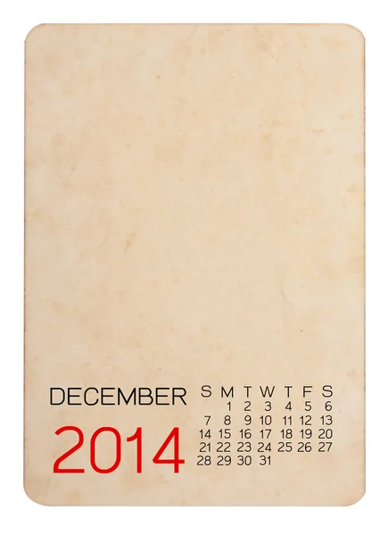 Calendrier 2014 sur l'ancienne photo vide — Photo