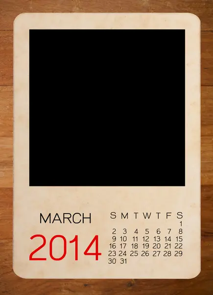 Calendario 2014 en la vieja foto vacía — Foto de Stock