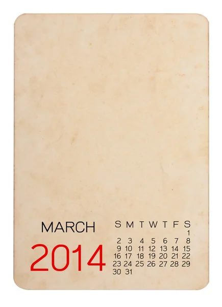 Calendar 2014 on the Empty old photo — Stock Photo, Image