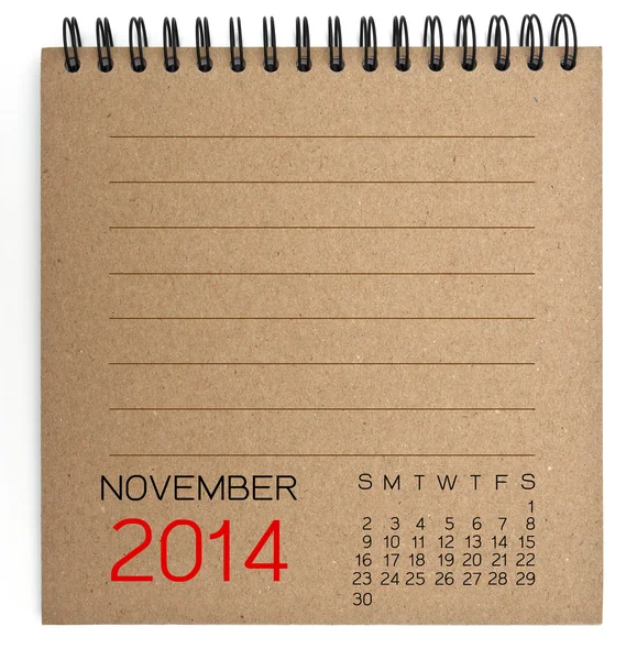 2014 Calendario marrone Texture Paper — Foto Stock