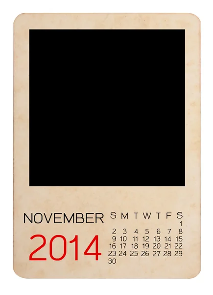 Календарь 2014 на пустой старой фотографии — стоковое фото