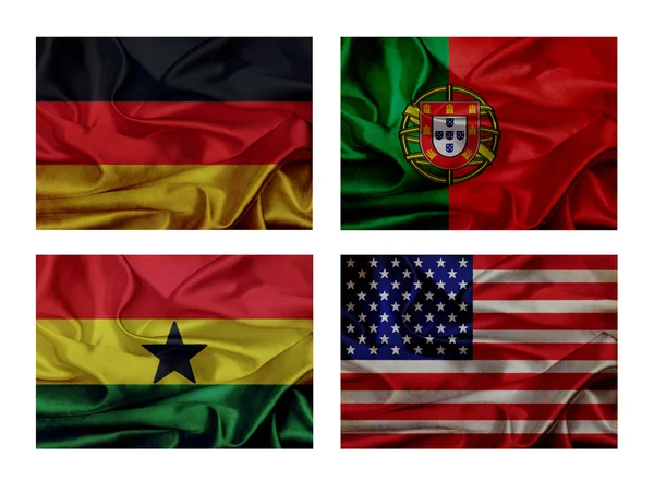 Futbol Şampiyonası 2014 için dalga bayrakları. Grup g — Stok fotoğraf
