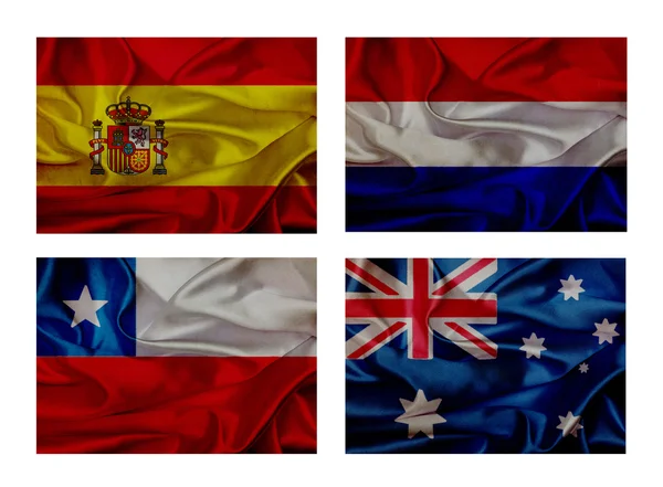 Hullám zászlókat a futball világbajnokság 2014. b csoport — Stock Fotó