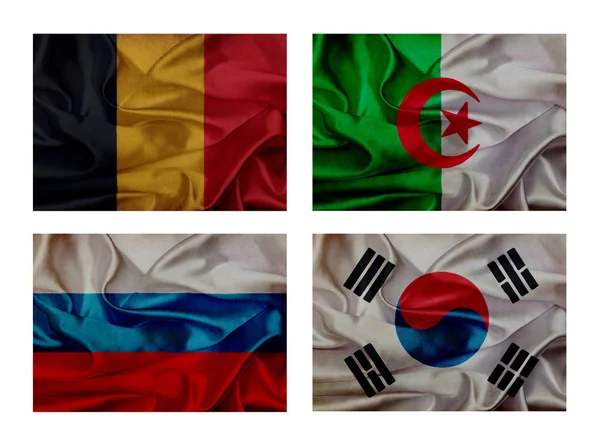 Futbol Şampiyonası 2014 için dalga bayrakları. Grup h — Stok fotoğraf